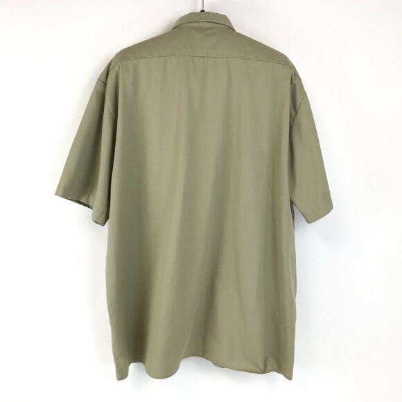 Dickies Work Shirt Men's 2XL Tan Short Sleeve Button Up Mechanic Casual Twill - Picture 3 of 9
